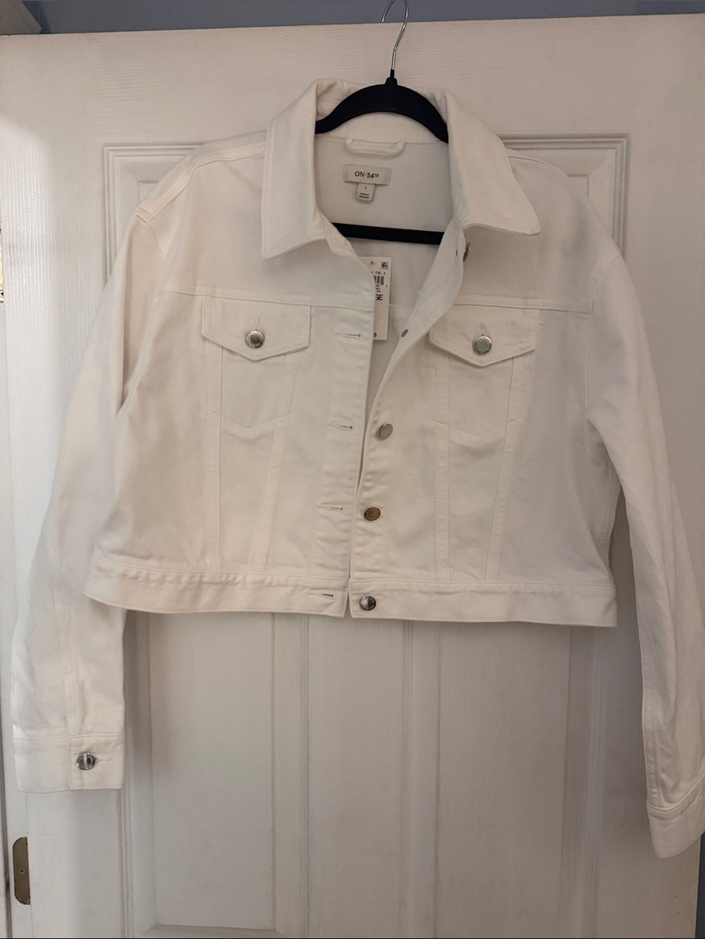 On 3rd White Cropped Denim Jacket